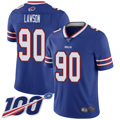 Men Buffalo Bills #90 Shaq Lawson Royal Blue Team Color Vapor Untouchable Limited Player 100th Season NFL Jersey->buffalo bills->NFL Jersey